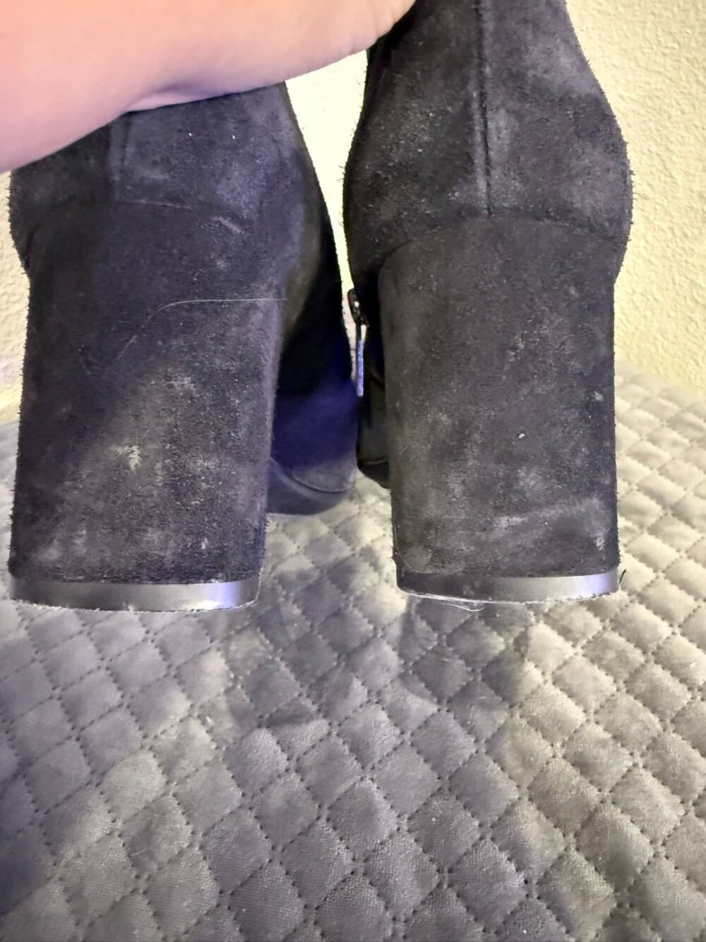 Aquatalia Fortuna, Women's Navy Blue Suede Heeled Ankle Bootie, size 9.5 - Picture 10 of 10